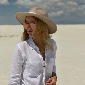 Blush Colored Wide Brim Fedora